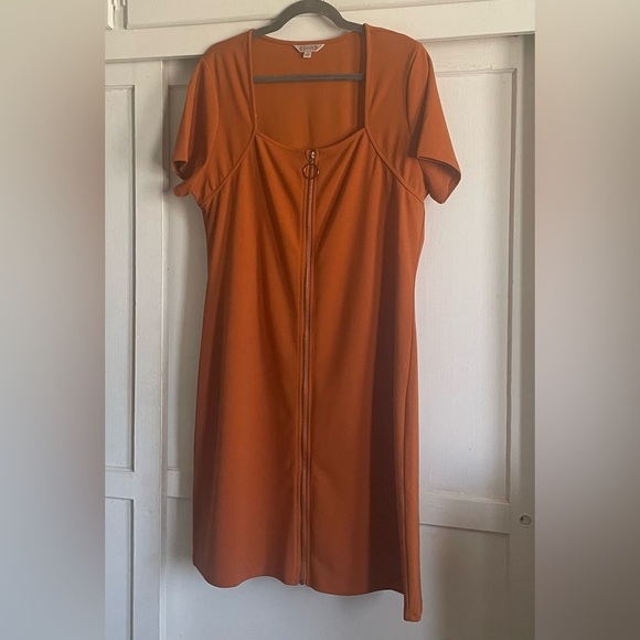 nanette NANETTE LEPORE Square Neck Short Sleeve Dress With Front Zipper PreOwned - Picture 4 of 9